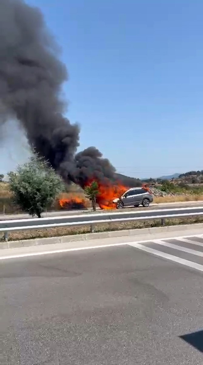 Ayvacık’ta araç yangını
