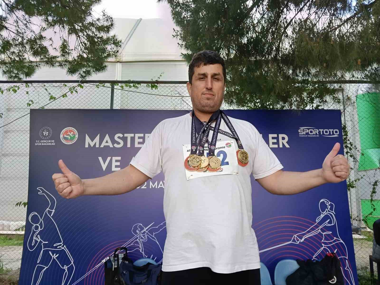 Balıkesirli vetaran sporcu öğretmen 4 dalda şampiyon oldu
