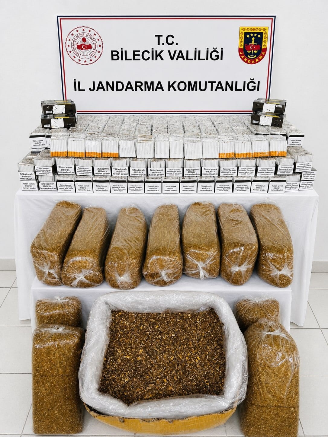 Bilecik’te 39 bin 430 adet dolu makaron ele geçirildi
