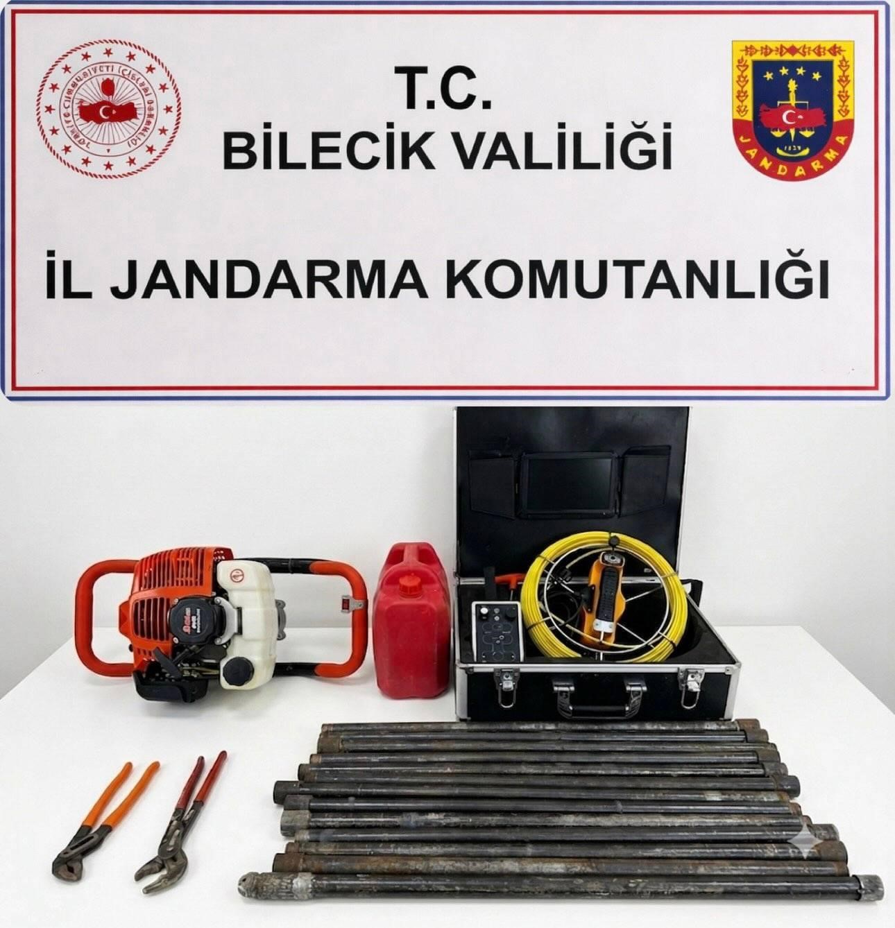 Bilecik’te kaçak sondaj yapan 3 şahıs suçüstü yakalandı
