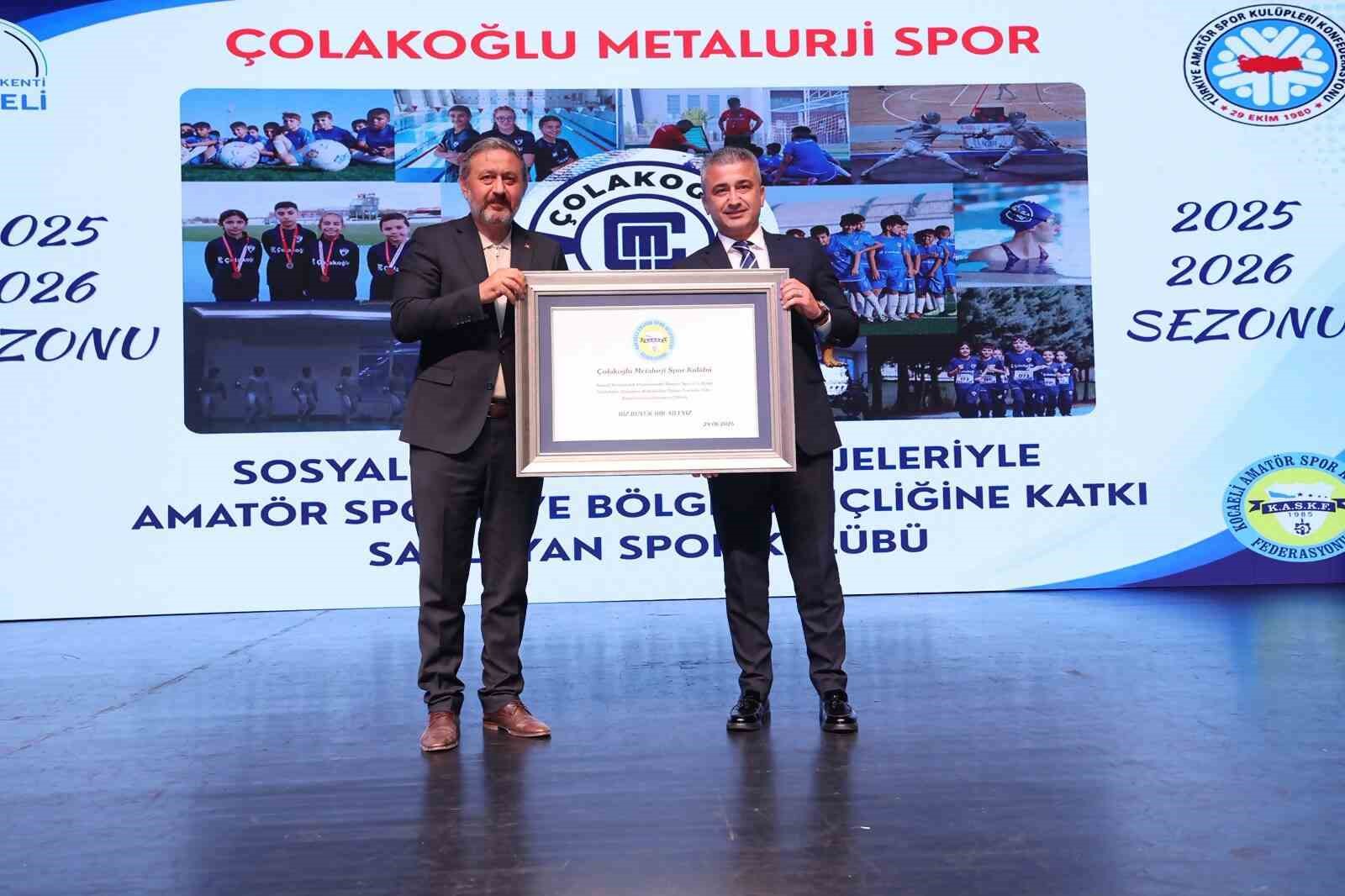 Çolakoğlu Metalurji Spor Kulübü’ne KASKF’den başarı plaketi

