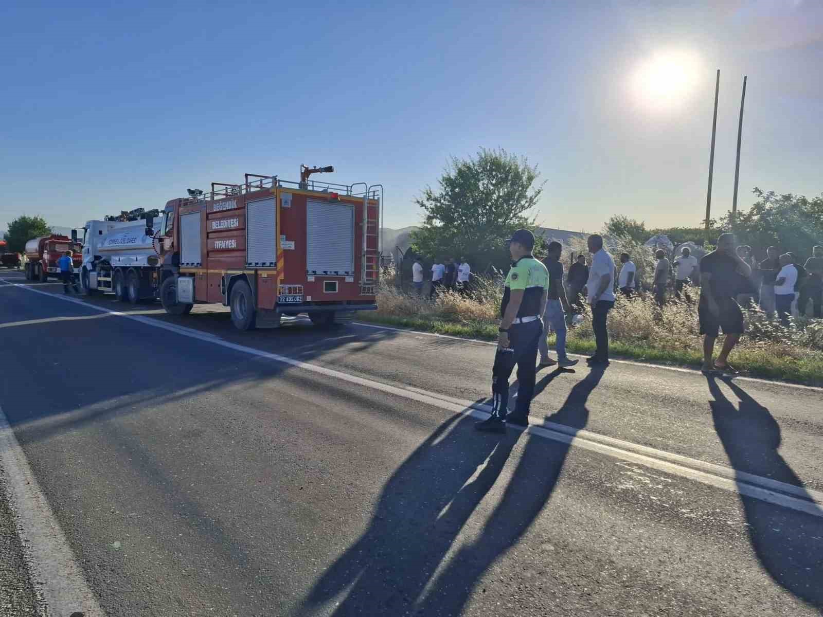 Edirne’de iş yerinde korkutan yangın
