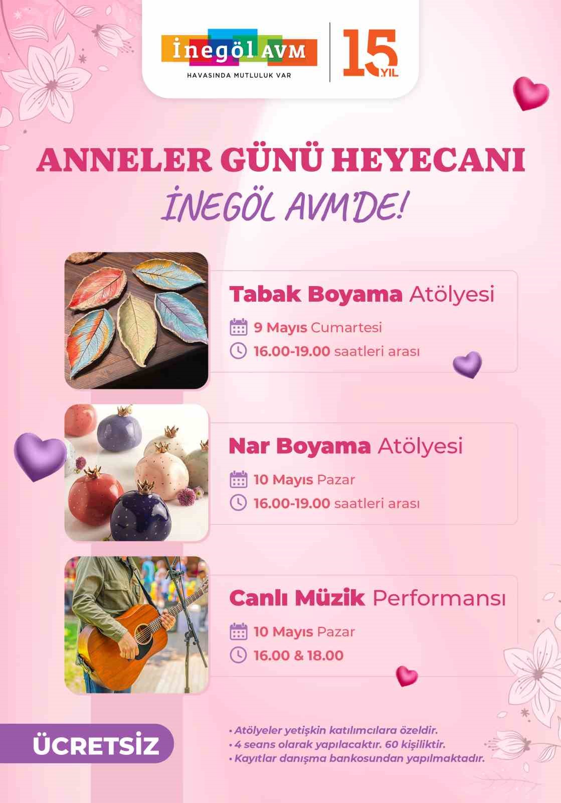 İnegöl AVM, Anneler Günü’nü sanat ve müzikle kutluyor
