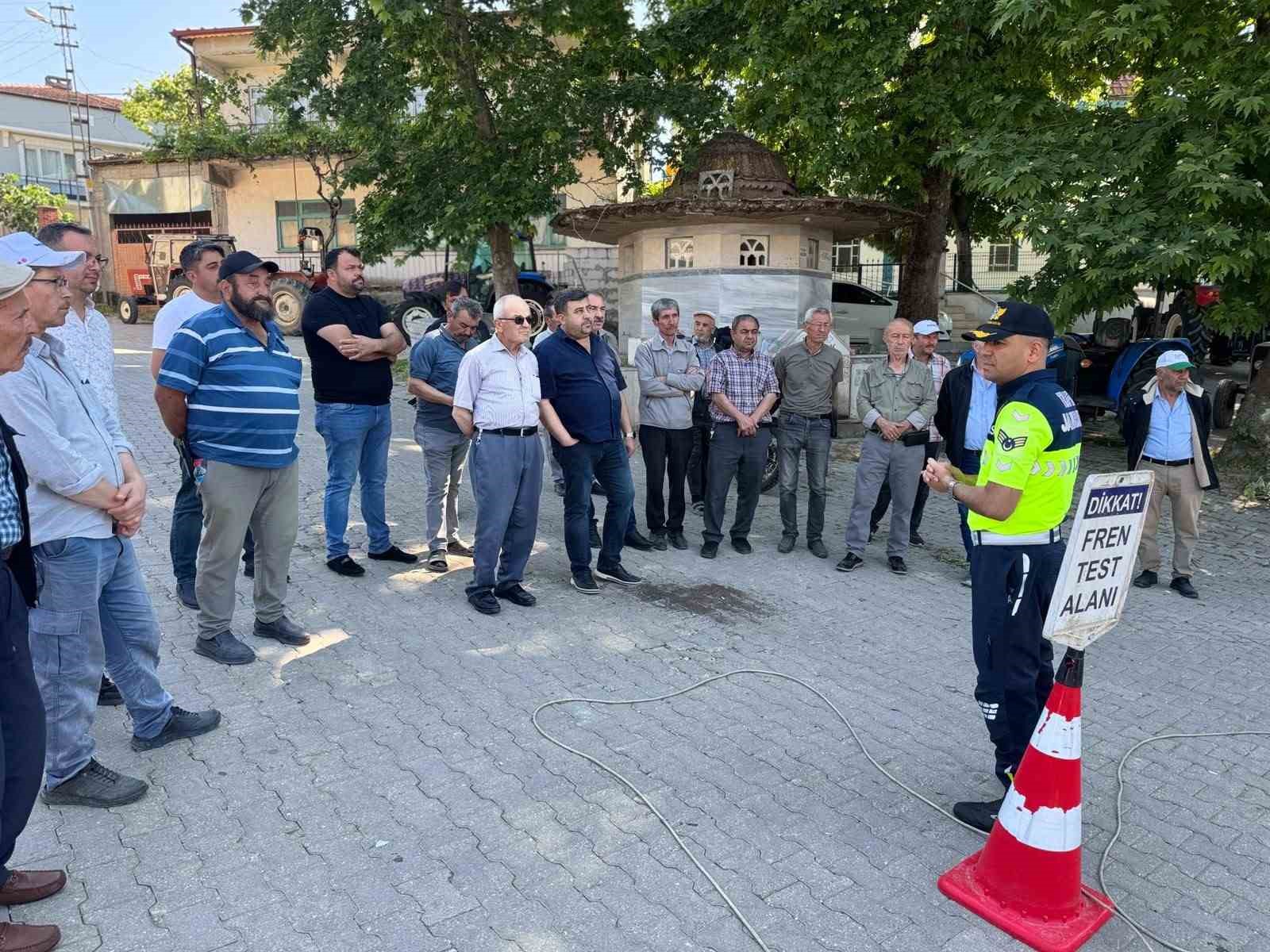 Jandarmadan ROPS demiri ve reflektör eğitimi
