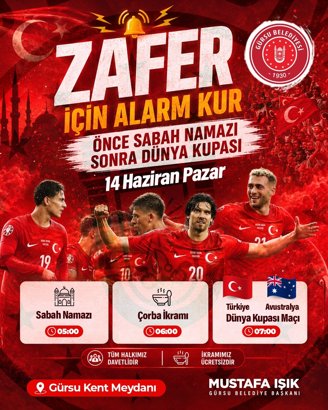 Milli maç heyecanı Gürsu’da yaşanacak

