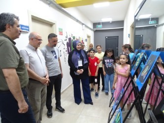 Minik ressamların büyük eserleri göz doldurdu
