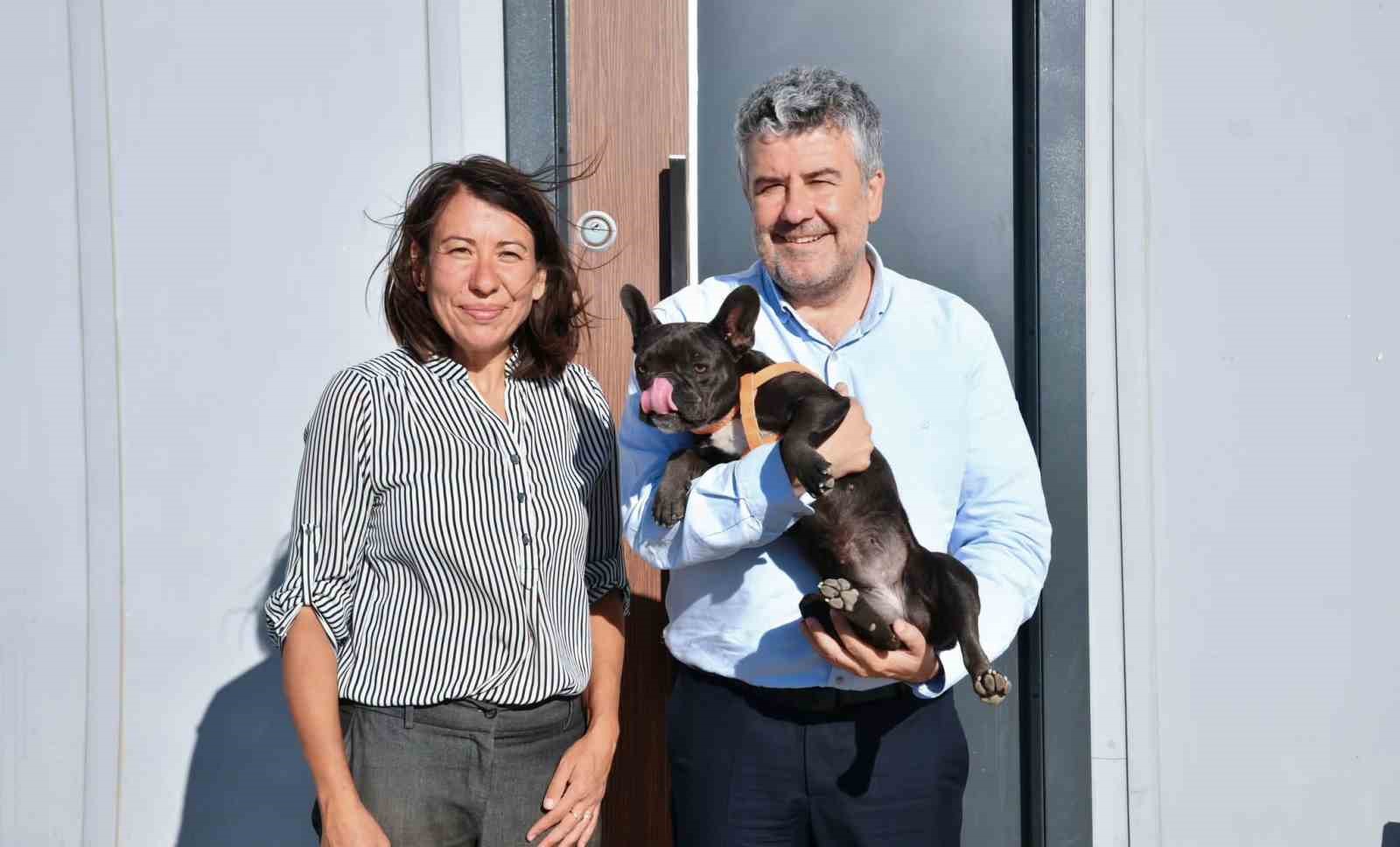 Şiddet gören köpeği Başkan Mesut Akbıyık sahiplendi
