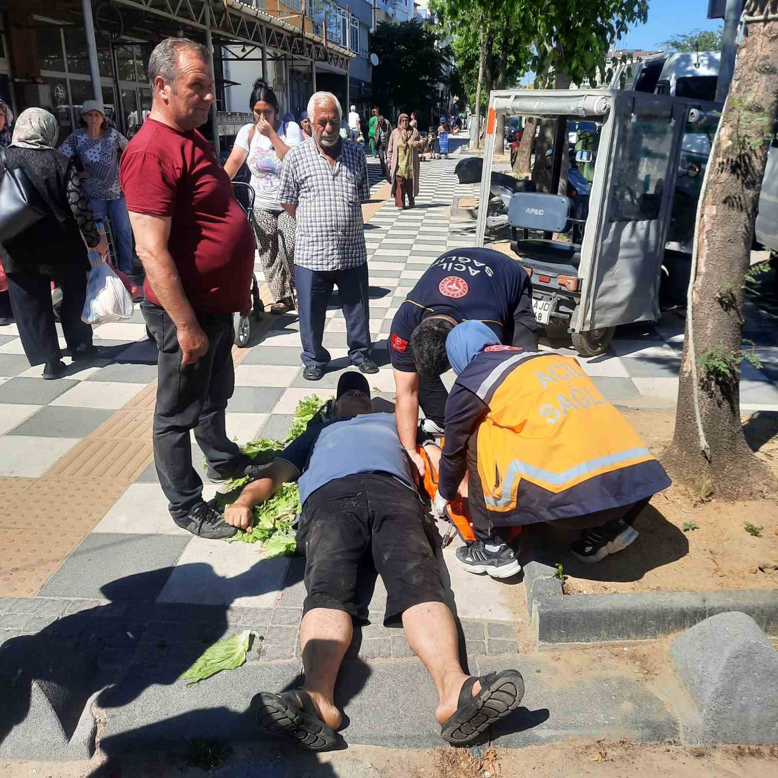 Tekirdağ’da kaldırıma takılan vatandaş hastanelik oldu

