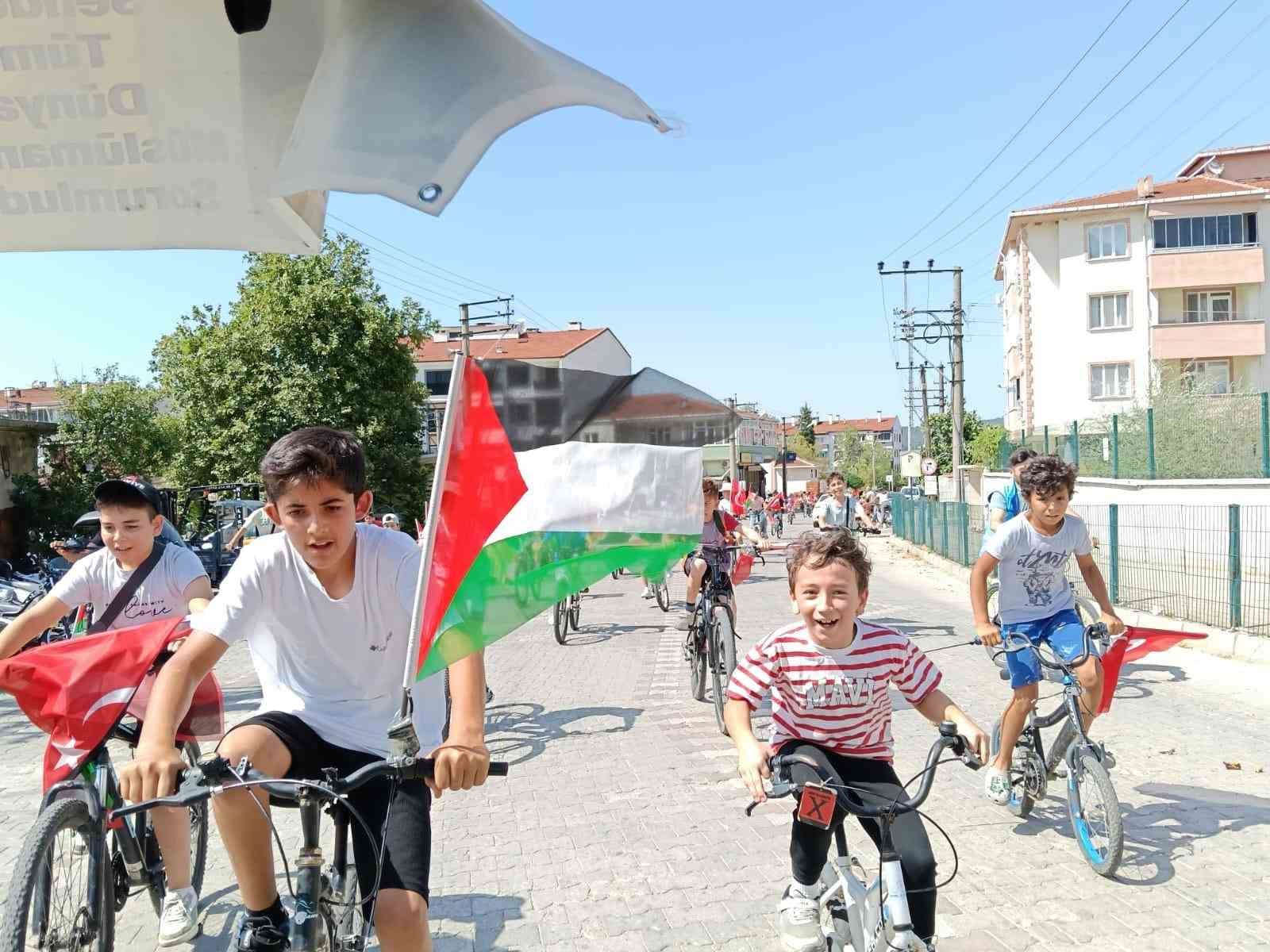 Yenice’de ’Genç Pedallar Özgür Gazze İçin’ bisiklet turu düzenlendi
