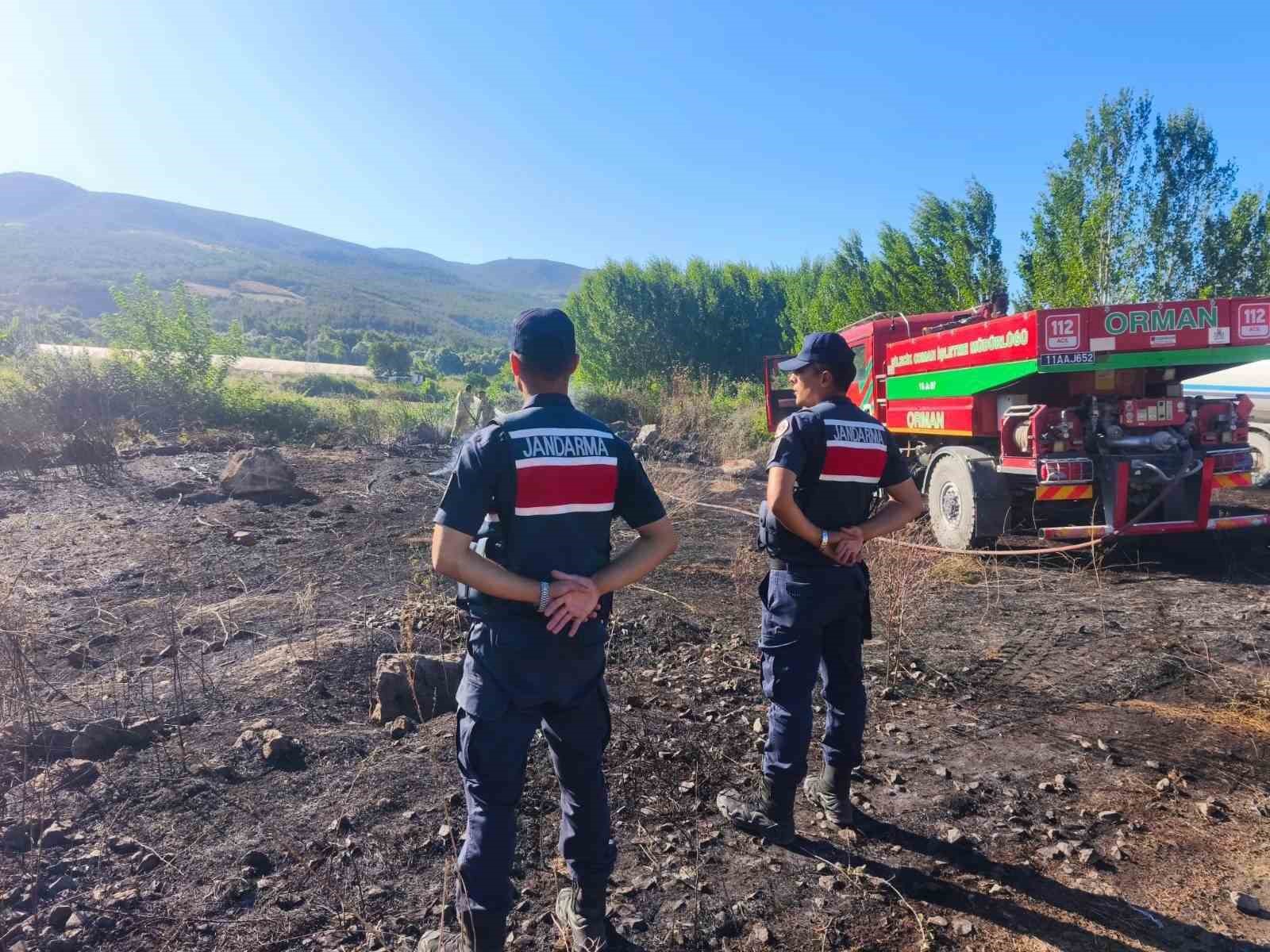 YHT hattında korkutan çalılık yangını
